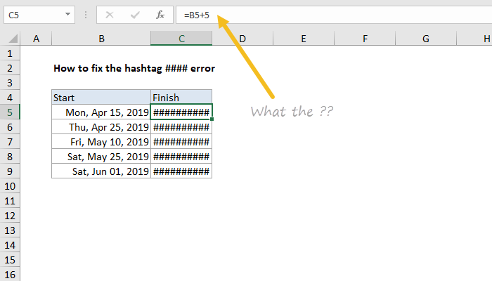 Excel Formula How To Fix The Hashtag Error Exceljet