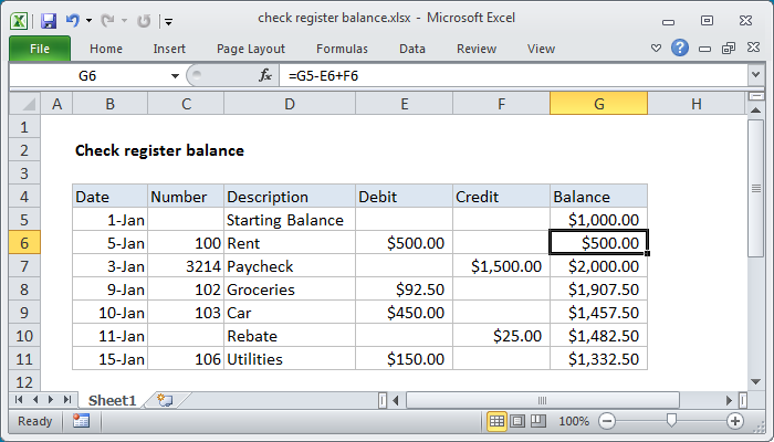 excel debit credit running balance template
