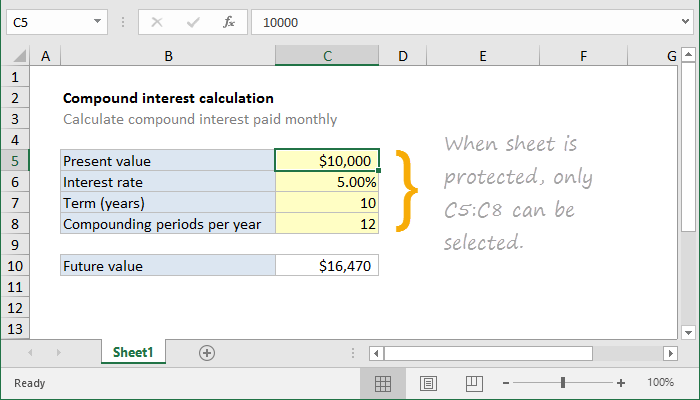 Excel formula: Highlight unprotected cells Excel formula: Highlight unprotected cells