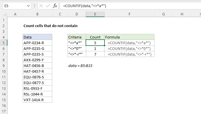 Excel formula: Count cells that do not contain Excel formula: Count cells that do not contain