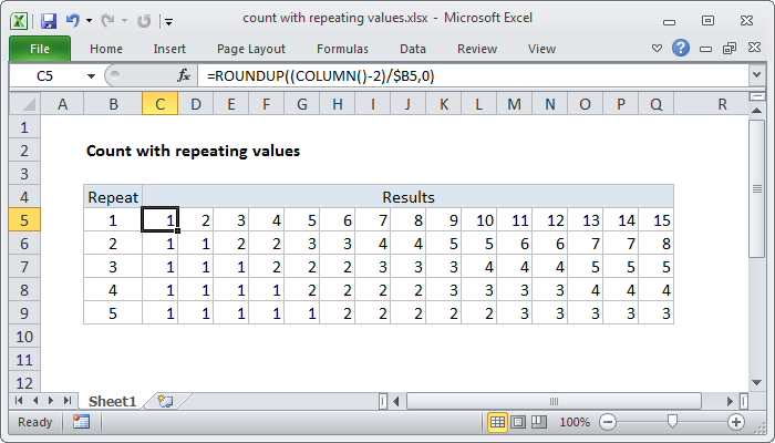 Excel formula: Count with repeating values Excel formula: Count with repeating values