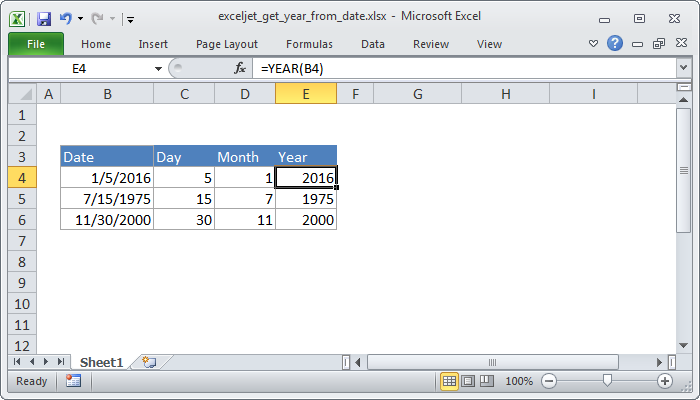 where do you see the year for excel on mac