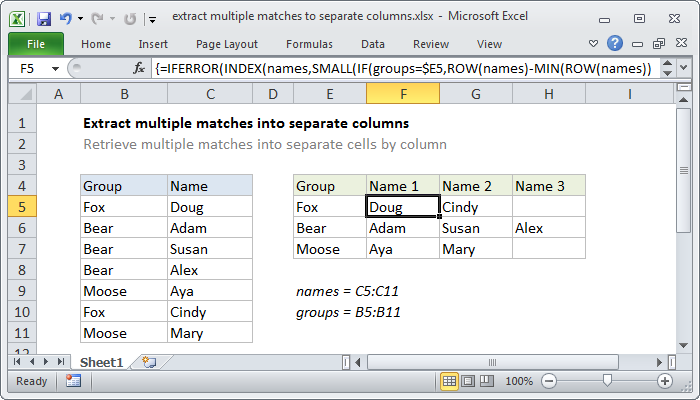 How do you create an array formula in excel for mac