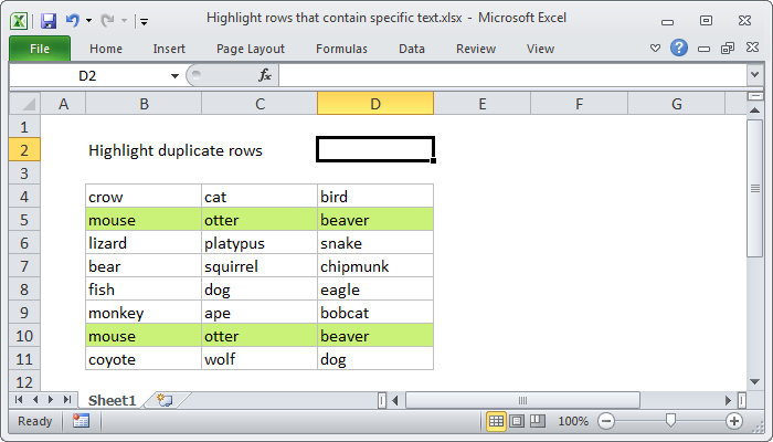 delete duplicate rows in excel based on one column