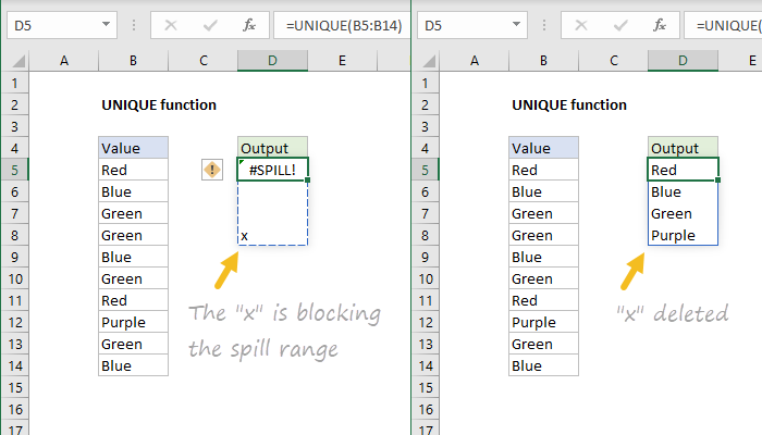 Excel formula: How to fix the #SPILL! error