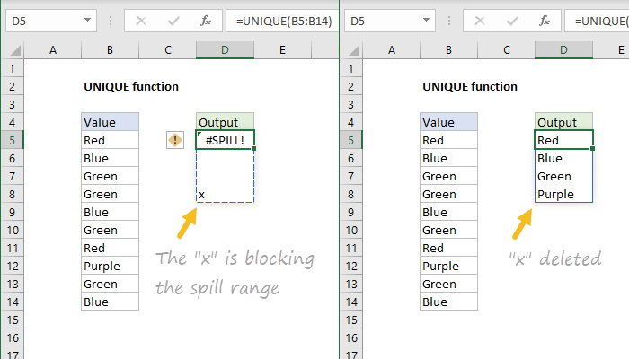 Excel Formula How To Fix The Spill Error Exceljet