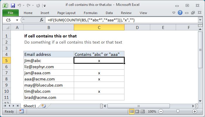 Excel formula: if cell contains this or that Excel formula: if cell contains this or that