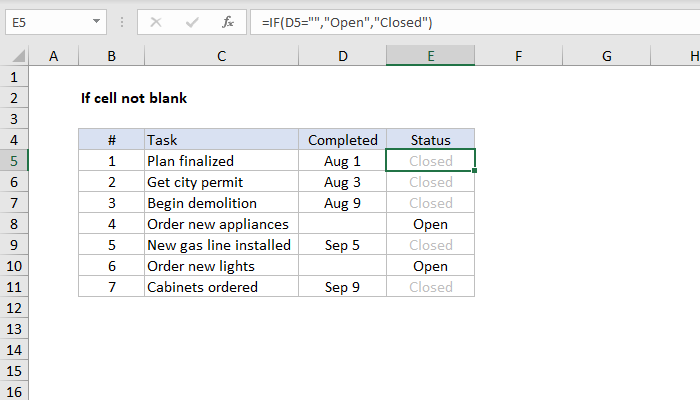 Excel Formula If Cell Is Blank - Printable Timeline Templates