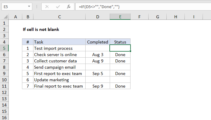 Excel Formula If Cell Is Blank - Printable Timeline Templates