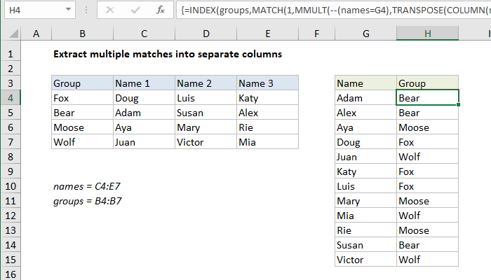 Excel formula: Index and match on multiple columns Excel formula: Index and match on multiple columns