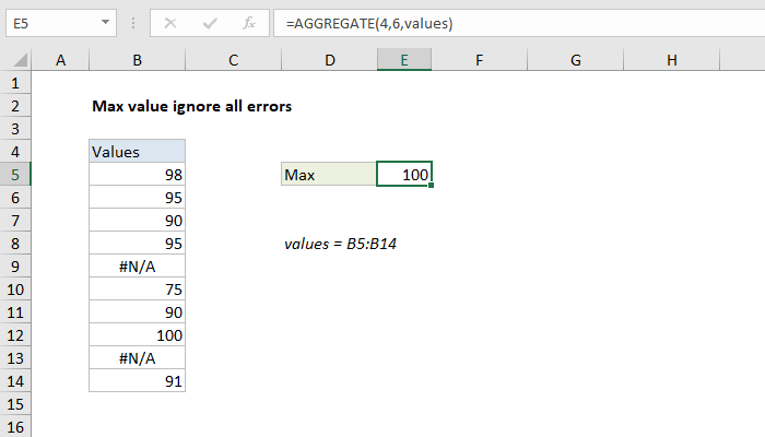 Excel formula: Max value ignore all errors Excel formula: Max value ignore all errors