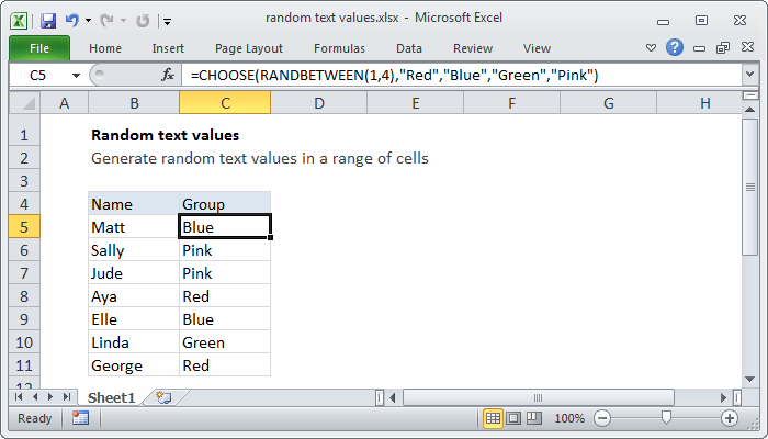 21++ How to create a random word generator in excel