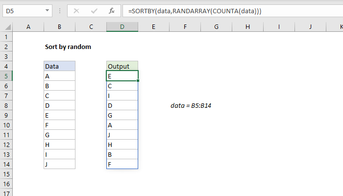 Excel formula: Sort by random Excel formula: Sort by random