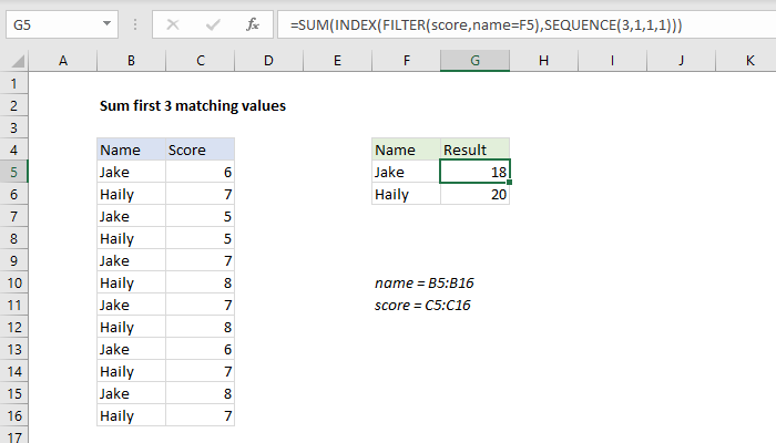 Excel formula: Sum first n matching values Excel formula: Sum first n matching values
