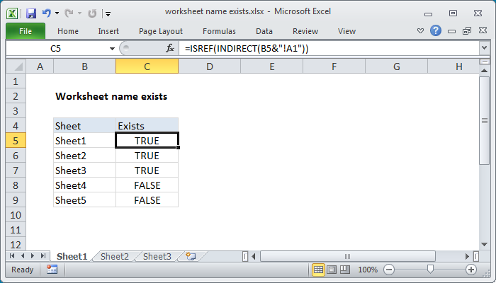 Excel Formula Worksheet Name Exists Exceljet