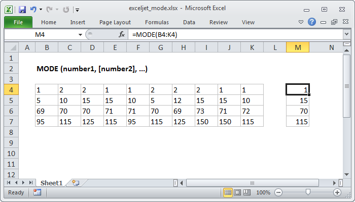 How To Use The Excel Mode Function Exceljet 2519