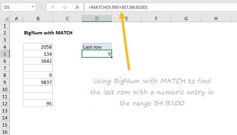 Example of bignum used in an Excel formula