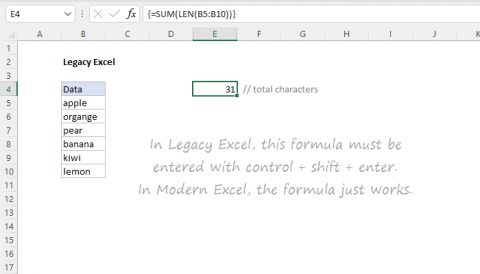 Legacy Excel does not include dynamic array formulas and functions