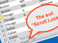 The evil scroll lock enabled in Excel 2010