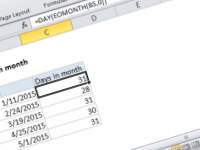 Excel formula: Days in month