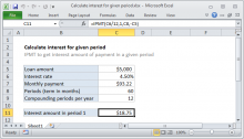 Excel formula: Calculate interest for given period