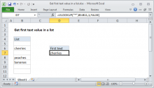 Excel formula: Get first text value in a list