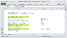 Excel formula: Highlight cells that contain one of many