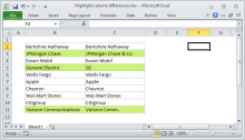 Excel formula: Highlight column differences