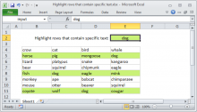 Excel formula: Highlight rows that contain