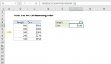 Excel formula: INDEX and MATCH descending order
