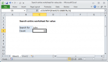 Excel formula: Search entire worksheet for value