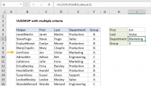 Excel formula: VLOOKUP with multiple critiera