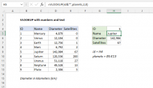 Excel formula: VLOOKUP with numbers and text
