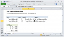 Excel formula: Add business days to date