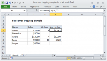 Excel formula: Basic error trapping example