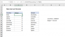 Excel formula: Basic text sort formula