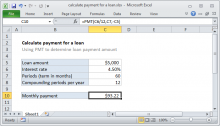 Excel formula: Calculate payment for a loan