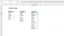 Excel formula: Combine ranges