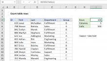 Excel formula: Count table rows