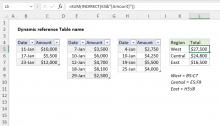 Excel formula: Dynamic reference to table