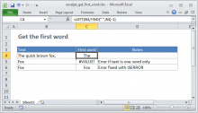 Excel 공식: 첫 번째 단어 사용