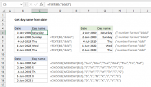 Excel formula: Get day name from date