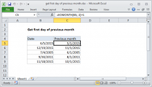 Excel formula: Get first day of previous month