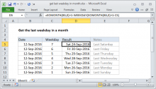 Excel formula: Get last weekday in month
