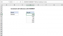 Excel formula: Increment cell reference with INDIRECT