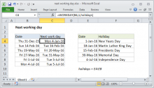 Excel formula: Next working day