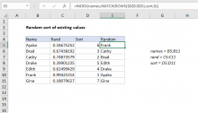 Excel formula: Random sort formula