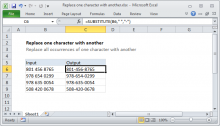 Excel formula: Replace one character with another
