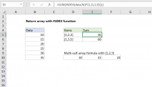 Excel formula: Return array with INDEX function