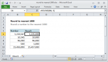 Excel formula: Round to nearest 1000